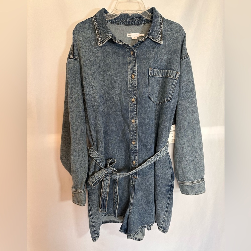 Good American Fit for Success Denim Romper in Indigo793 - Size XL - NWT - Picture 2 of 9